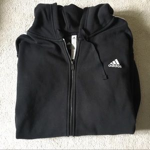 Adidas Hoodie, Black, 3-stripes, size 2XL